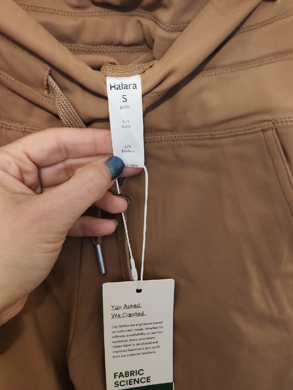 HALARA Petite S Drawstring Joggers in Camel Brown - Picture 2 of 5